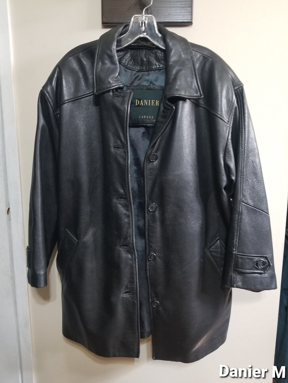 Danier Jacket Black Leather Coat Medium